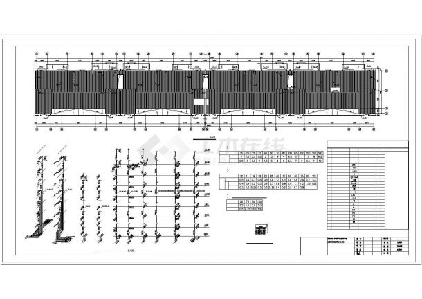 某地长91.9米 宽12.3米 1车库+7层住宅楼给排水设计CAD图-图一