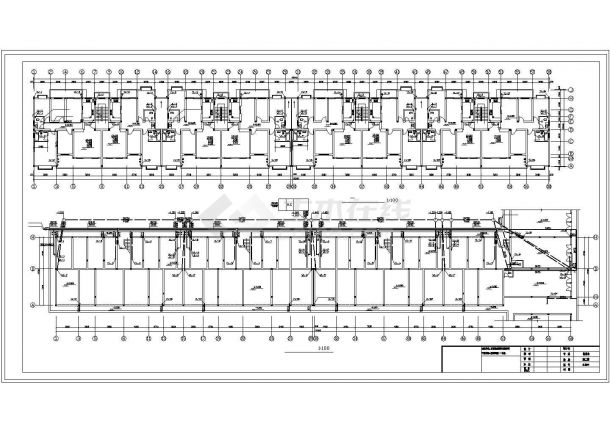 某地长91.9米 宽12.3米 1车库+7层住宅楼给排水设计CAD图-图二
