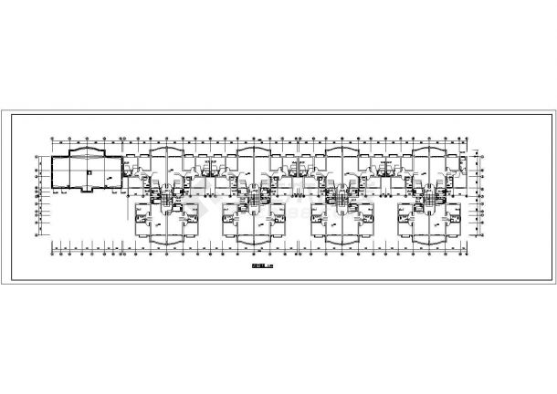 某地长100.16米 宽19.3米 6+1复式住宅楼给排水设计CAD图-图一