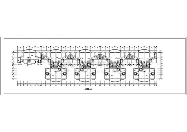 某地长100.16米 宽19.3米 6+1复式住宅楼给排水设计CAD图-图二
