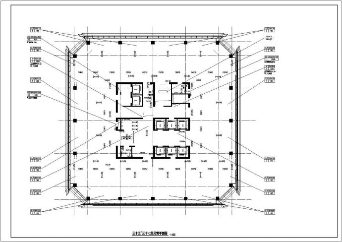 某40层商业中央广场空调通风防排烟系统设计cad详细施工图_图1
