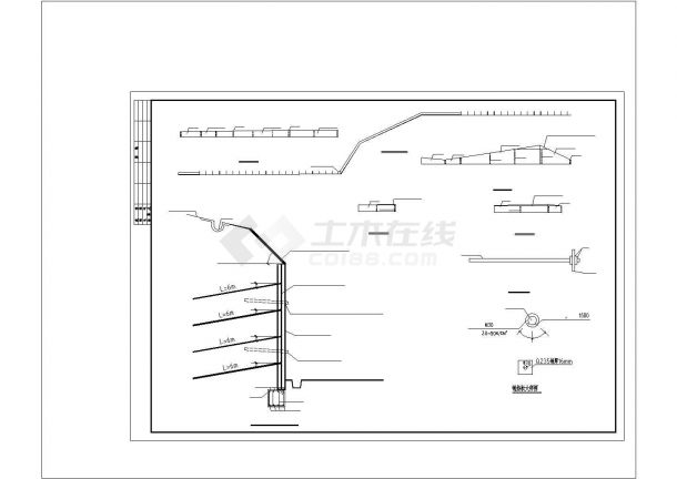 边坡喷锚及毛石砌体挡土墙支护结构施工图CAD图纸-图一