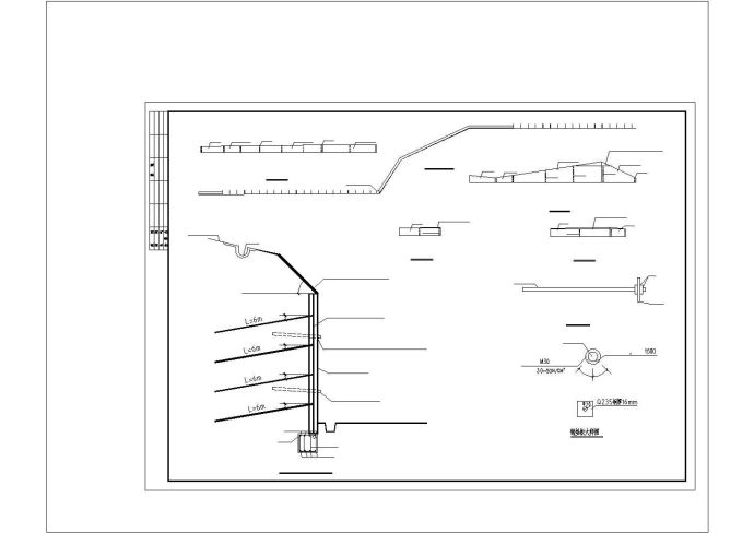 边坡喷锚及毛石砌体挡土墙支护结构施工图CAD图纸_图1