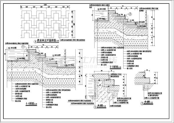 某经典旱喷广场的环境施工CAD布置图-图一