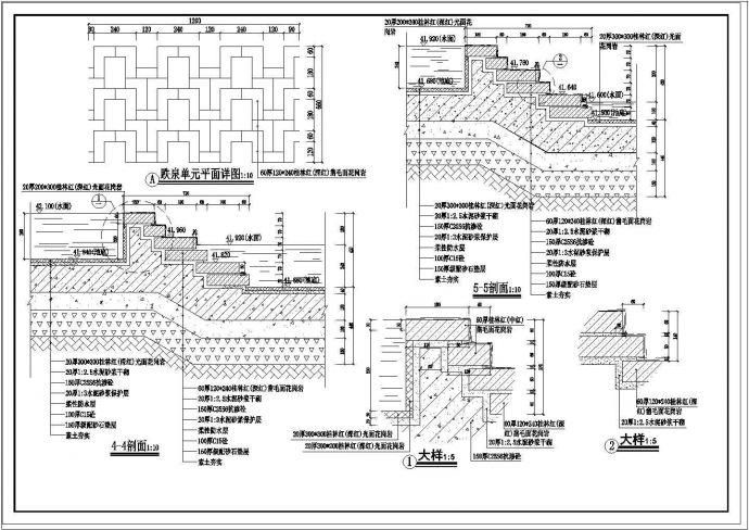 某经典旱喷广场的环境施工CAD布置图_图1