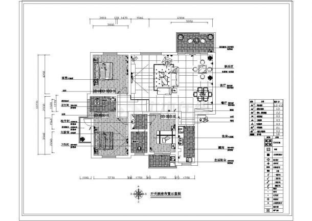 一整套二百平米豪宅精装户型施工设计cad图纸-图二