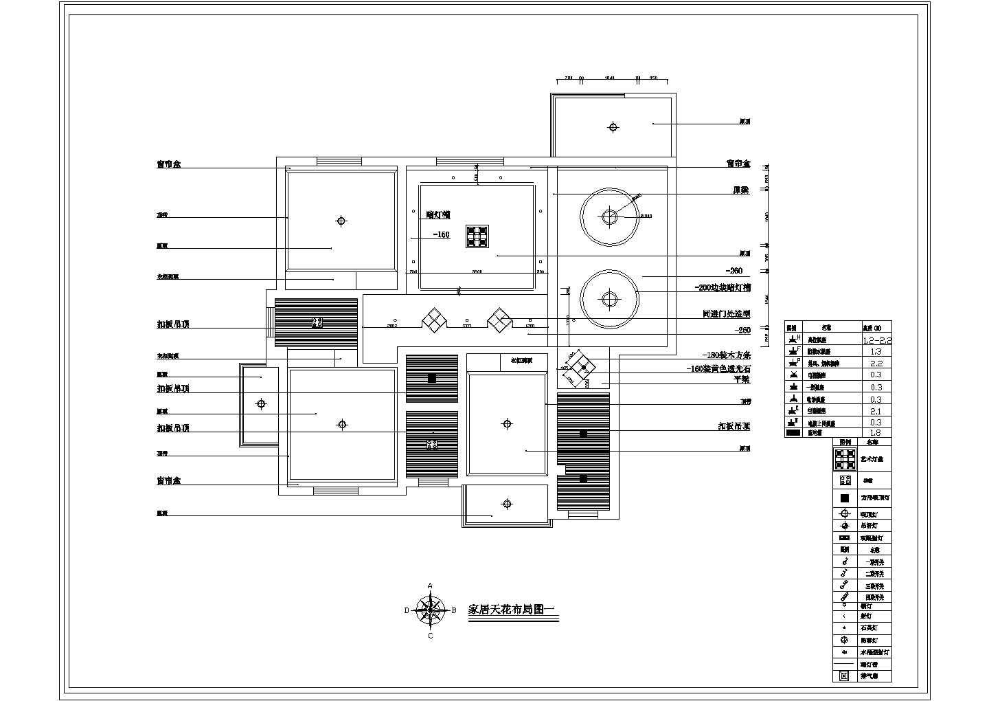一整套二百平米豪宅精装户型施工设计cad图纸