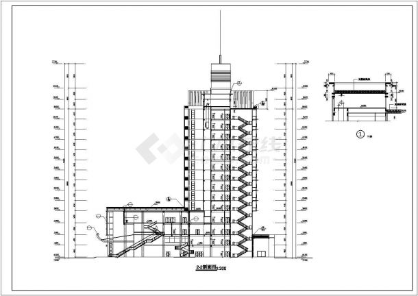 某假日广场酒店式公寓建筑设计CAD施工图-图一