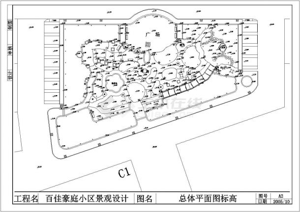 【苏州】某地百佳豪庭小区全套景观施工设计cad图-图二