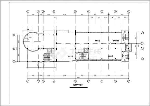 6层现代风格办公楼方案设计建施cad图纸-图一