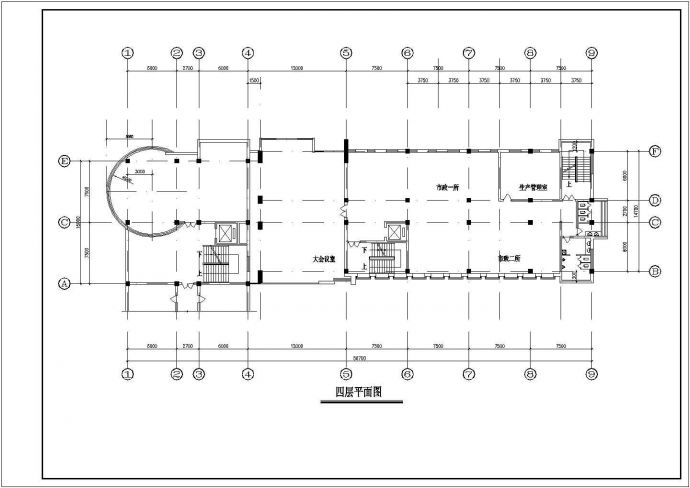 6层现代风格办公楼方案设计建施cad图纸_图1