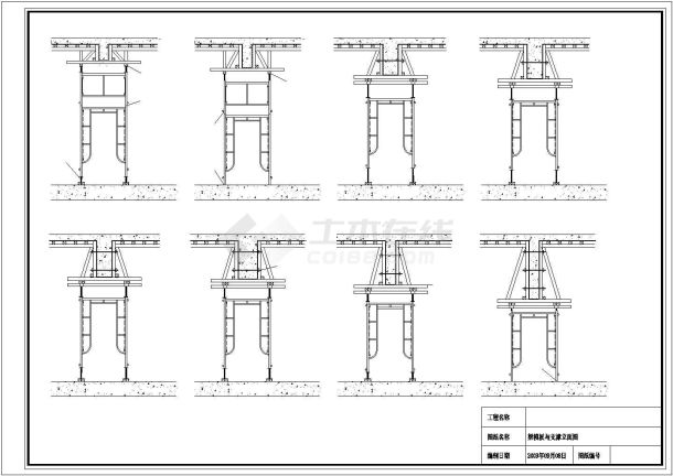 某门式脚手架通用设计cad施工详图-图一
