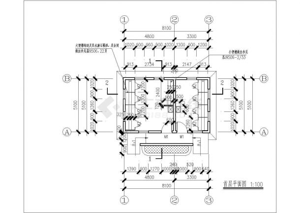 【南京】某农村小学教学楼公共厕所全套施工设计图-图一