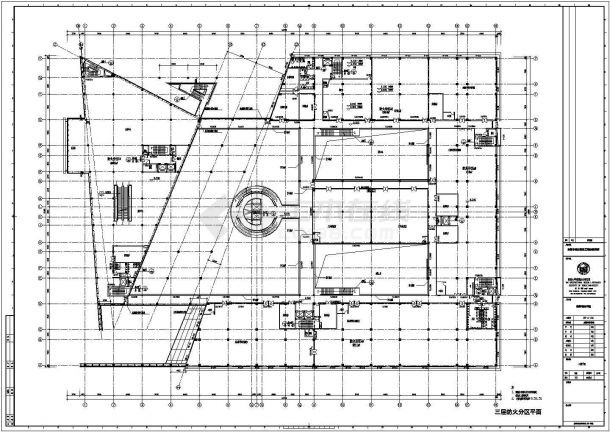 某地区图书馆建筑方案设计施工CAD图纸-图二