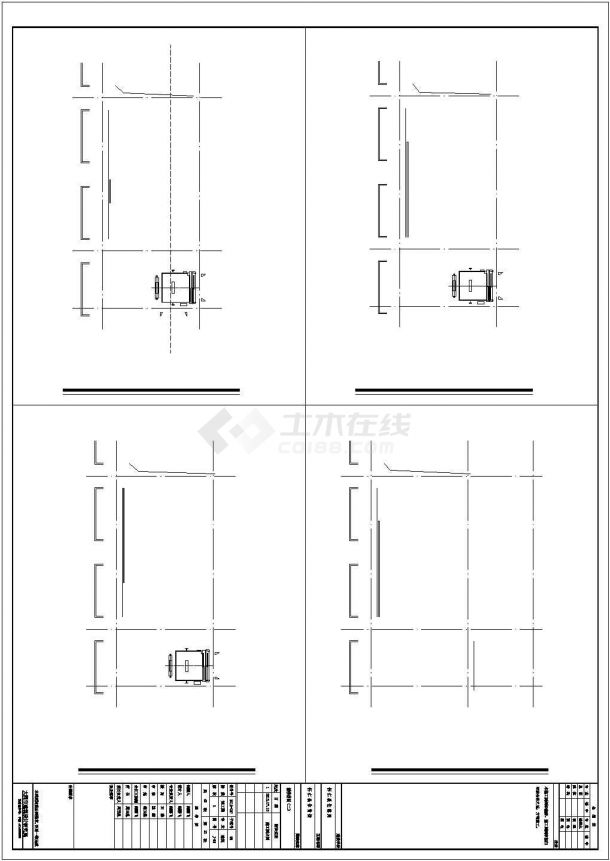 某三层县级钢网架金属屋面丙型体育中心建筑设计施工CAD图纸-图二