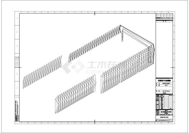 某学院体育场建筑幕墙结构方案设计施工CAD图纸-图二
