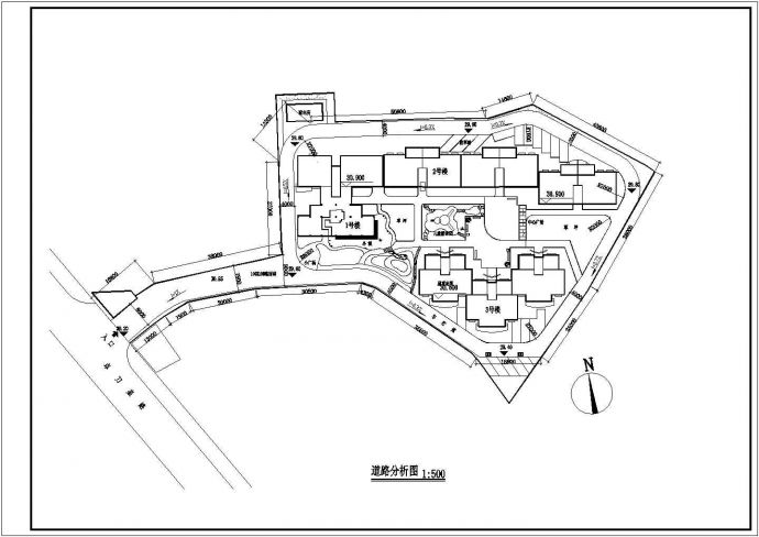 【南京】某住宅小区全套景观施工设计cad图(含总平面图)_图1