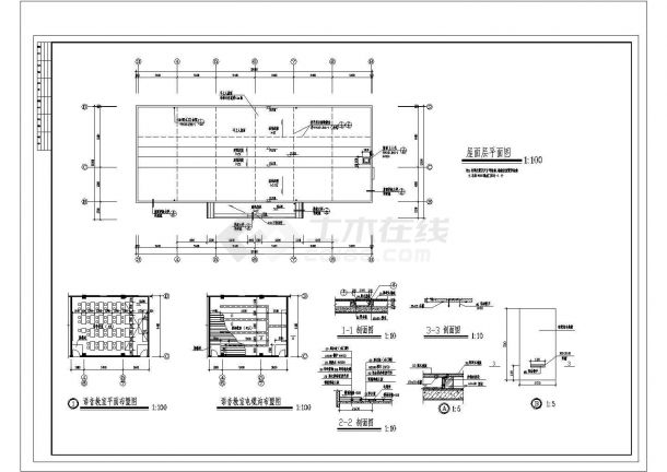 某小学多功能教学楼建筑施工图非常标准cad图纸设计-图二