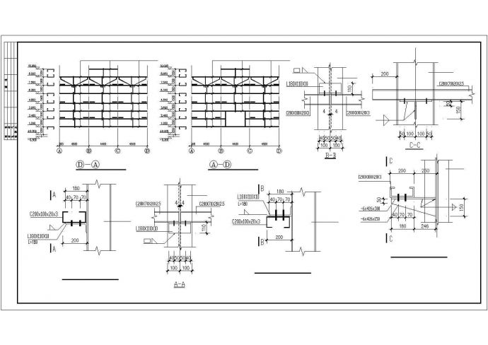 49.6x13.4m单层门式钢架结构厂房结施图，含设计说明_图1