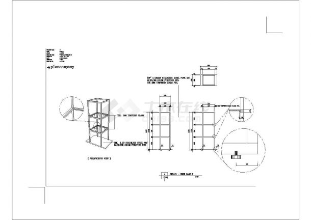 某建筑面积60平方米服装展厅装修设计cad详细施工图纸（带效果图）-图一