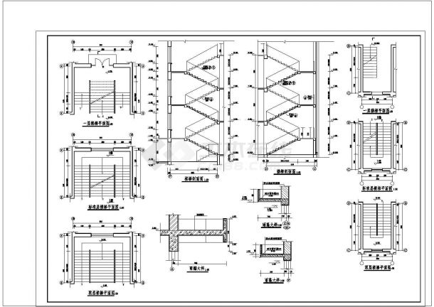某中学教学楼建筑结构图非常标准cad图纸设计-图一