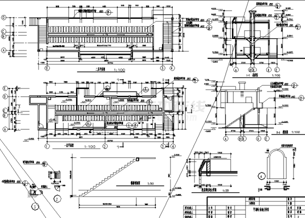 万达广场2层砖混结构公厕设计建筑施工cad图纸-图二