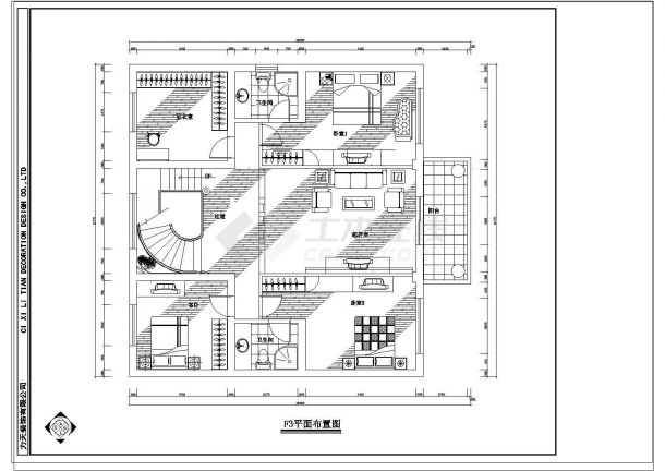 宁波别墅装修设计CAD施工图纸-图二