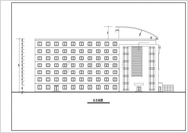 6层现代风格办公楼方案设计CAD图纸-图一