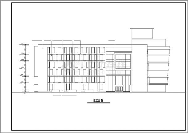 6层现代风格办公楼方案设计CAD图纸-图二