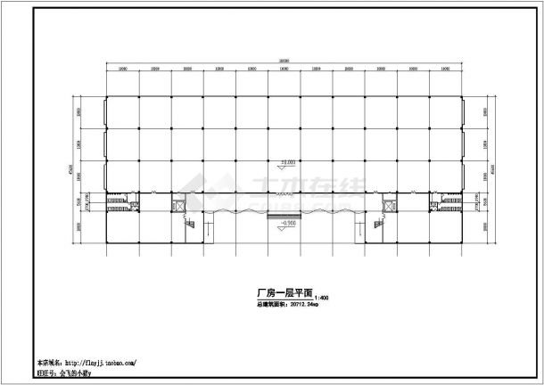 厂房设计_5层20712.24平米厂房方案设计【各层平面 3立面（无剖面及屋顶平面）】CAD设计施工图纸-图一