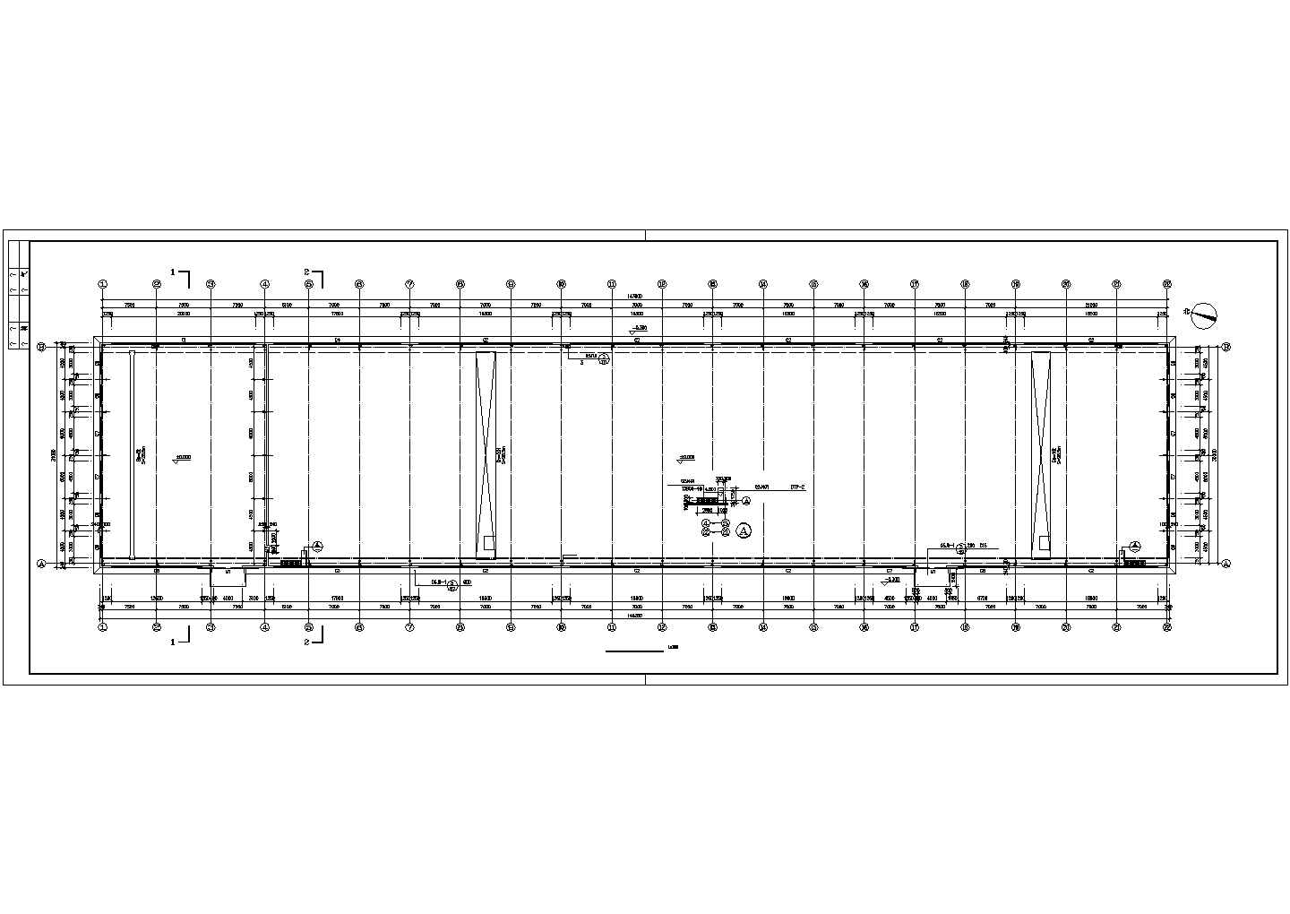 单层4609平米门式钢架结构机加工车间建施【平立剖 门窗大样 说明】CAD设计施工图纸