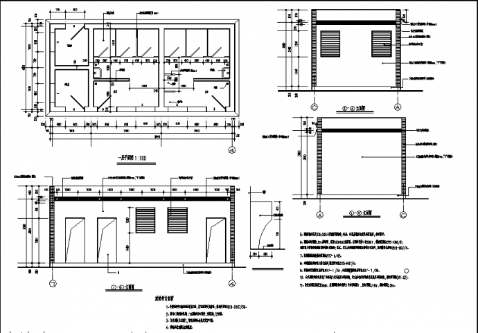 嘉杰国际广场1层公共厕所建筑设计施工cad图纸_图1