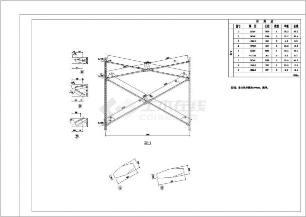 840平米12m单跨(5t行车)双坡门式轻钢结构厂房结构施工图-图一