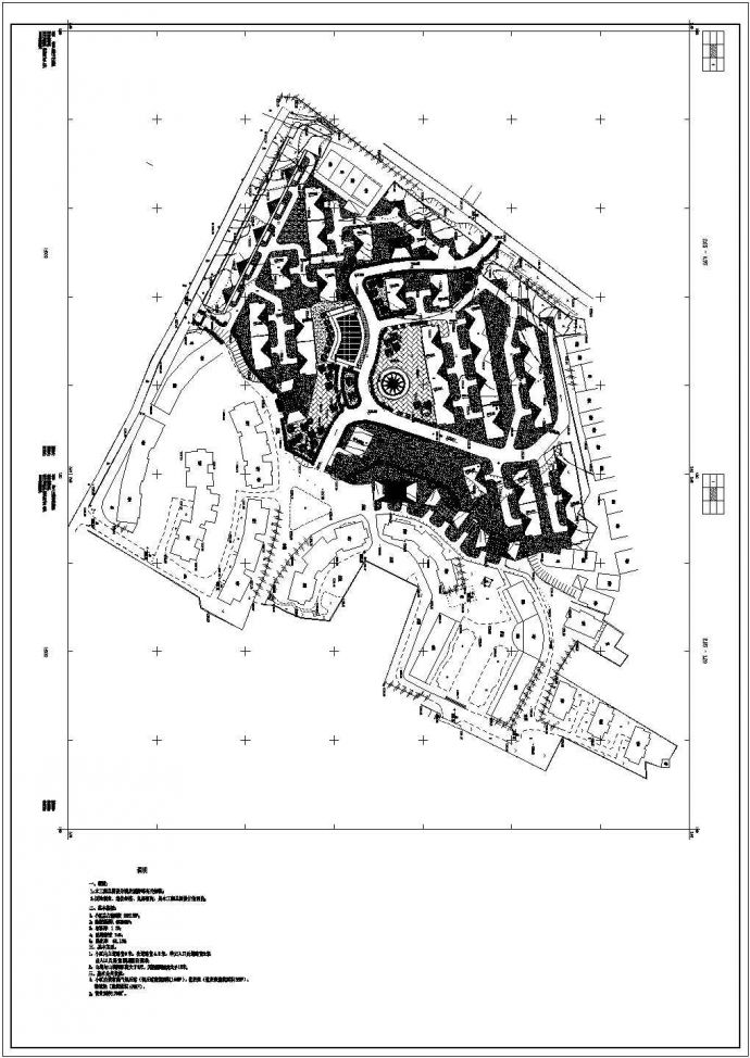 佛山市锦绣路某现代化居住区总平米规划设计CAD图纸（占地3.3万平米）_图1