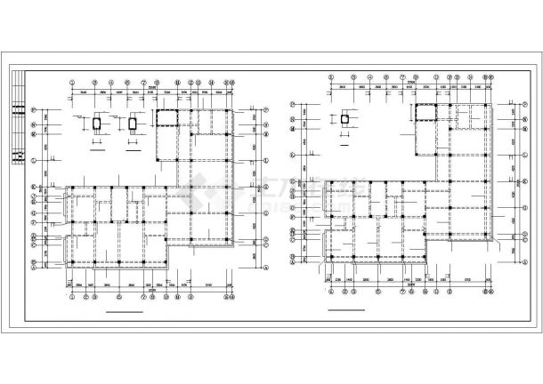长24.6米宽24.3米5层V形框架房产办公楼结构施工图-图一