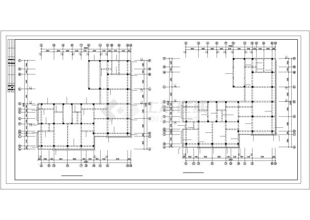 长24.6米宽24.3米5层V形框架房产办公楼结构施工图-图二