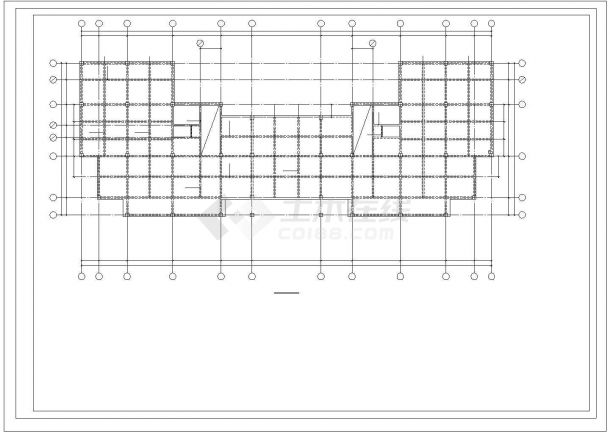 长59.4米宽22米3层框架办公楼结构设计图-图二