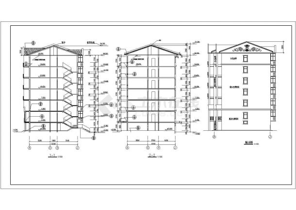 某市中心居民小区住宅楼全套建筑方案设计施工CAD图纸-图二