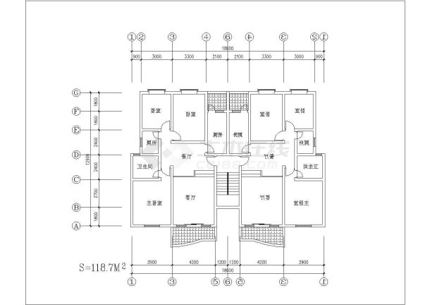 多种市中心住宅楼建筑户型方案设计施工CAD图纸-图一