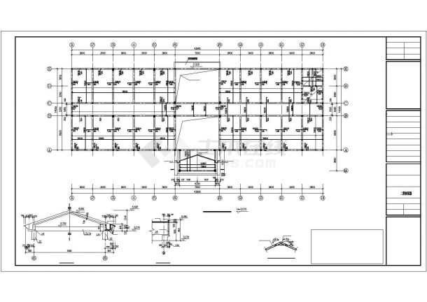 江西某精细砖混办公楼结构设计参考CAD详图-图二