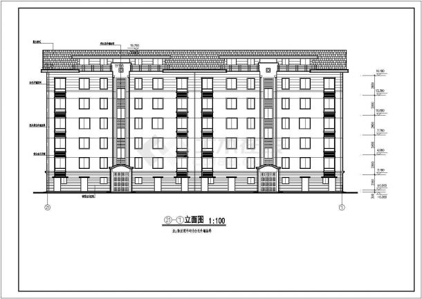 某市中心商业多层住宅楼建筑方案设计施工CAD图纸-图一