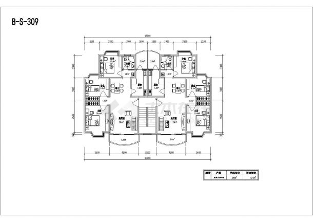 某高档小区多层砖混住宅楼建筑户型方案设计施工CAD图纸-图二