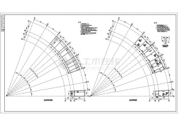 某公司弧形办公楼结构设计施工图纸【16个CAD文件】-图二