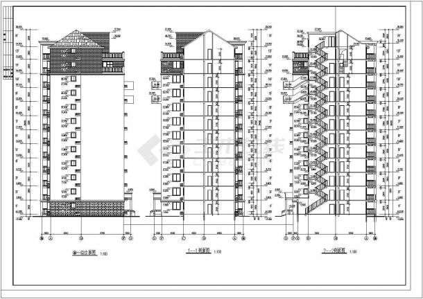 某市12层小高层住宅楼建筑设计图带效果图-图二