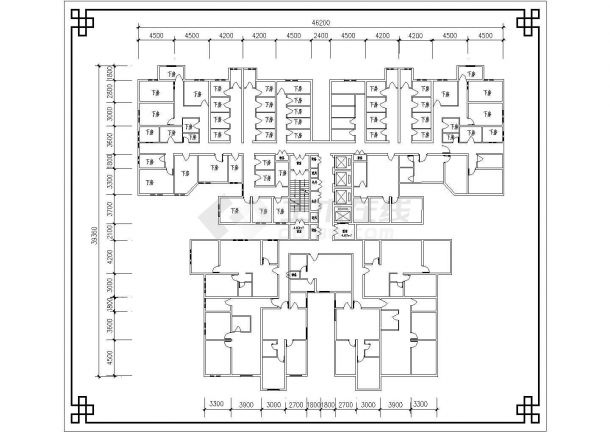 某地区经典高层住宅楼建筑方案户型设计施工CAD图纸-图一