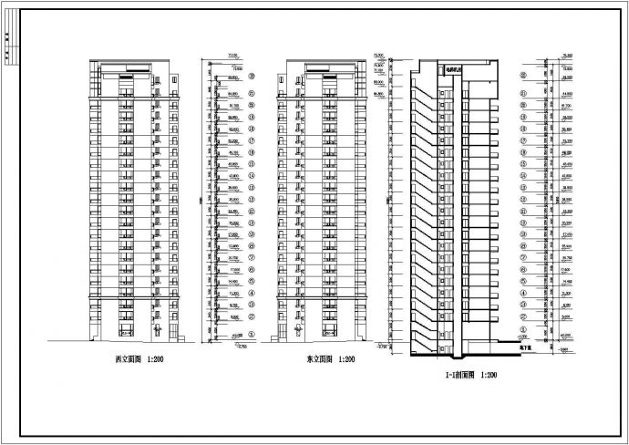 某现代小区高层住宅及会所建筑方案设计施工CAD图纸_图1