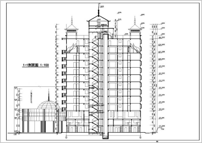 某市中心现代小区高层住宅楼建筑方案设计施工CAD图纸_图1