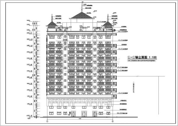 某市中心现代小区高层住宅楼建筑方案设计施工CAD图纸-图二