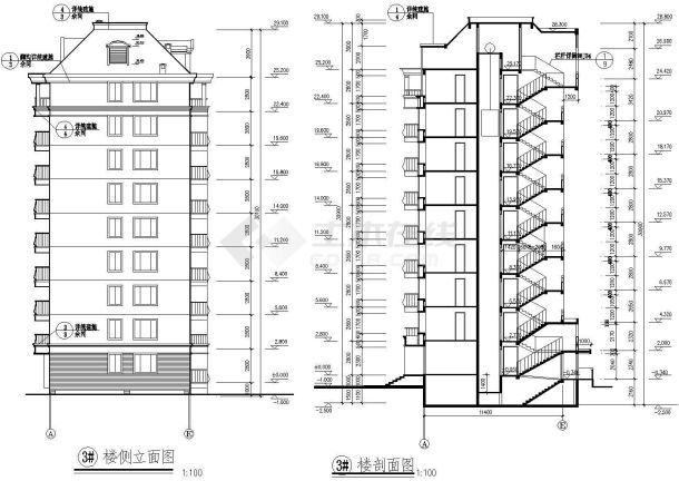 某市中心小区经典高层住宅楼建筑方案设计施工CAD图纸-图一