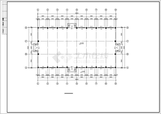 厂房设计_长29.04米 宽15.04米 单层小厂房建筑方案设计图【平立面】CAD设计施工图纸-图二